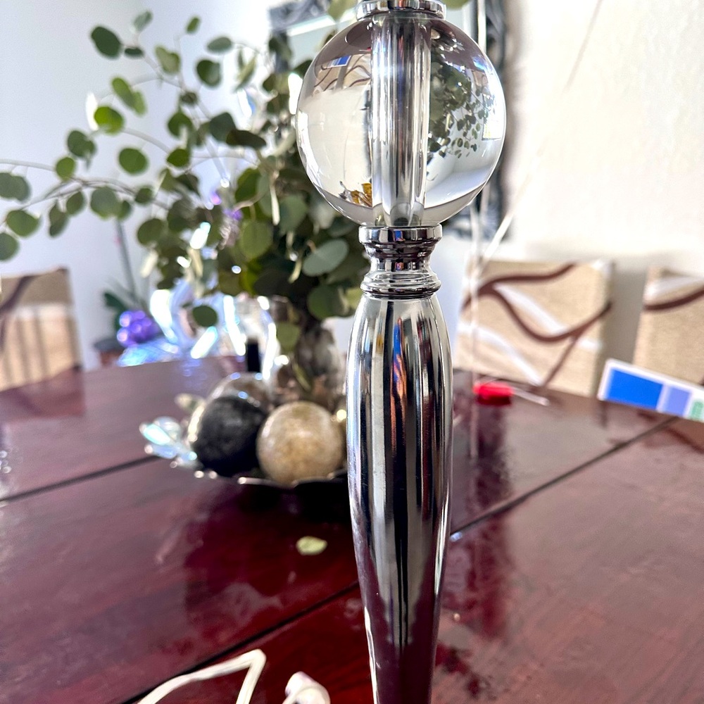 Juego de lámparas cromos con cristal